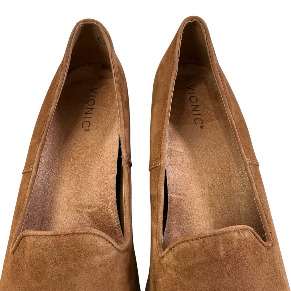 Vionic Willa Suede Leather Slip-On Wedge Loafers Tan Brown Size 11 - Picture 10 of 16